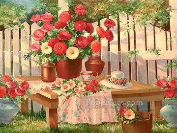yxf114eB scenery impressionist floral garden Oil Paintings
